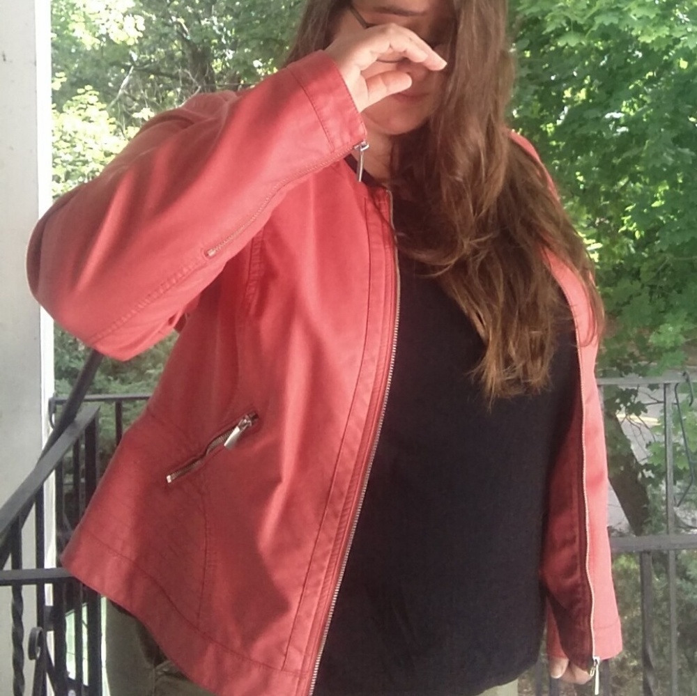 Lane Bryant faux leather motorcycle jacket
